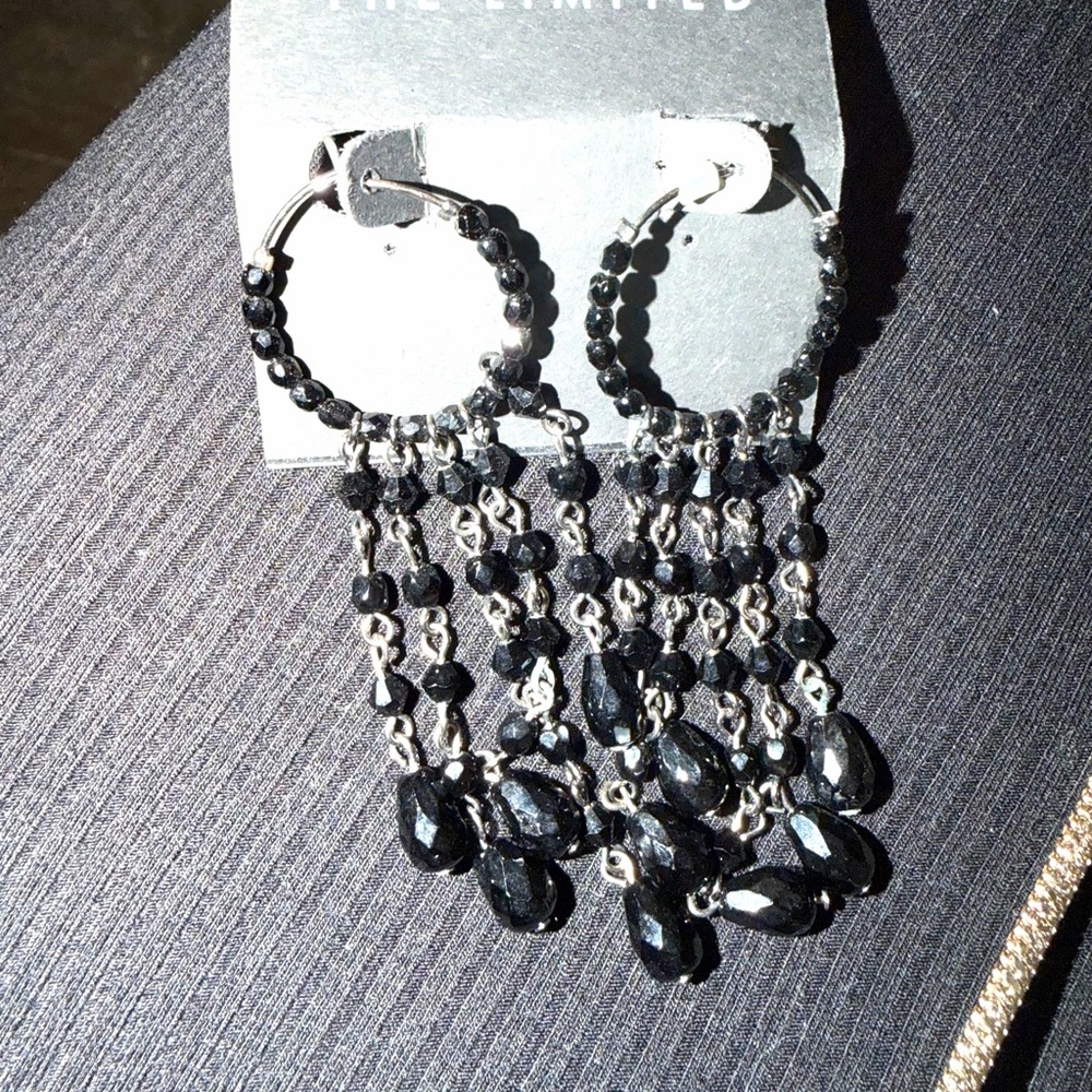 The Limited Black and Silver Dangle Earrings